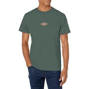 Billabong Men's Classic Short Sleeve Premium Logo Graphic Tee T-Shirt, Duck Green Diamond Wave, for $26