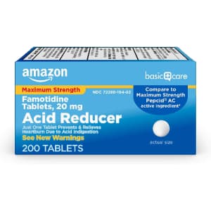 Amazon Basic Care Maximum Strength Acid Reducer Famotidine Tablets 200-Pack for $5.19 via Sub & Save