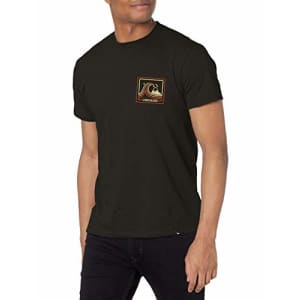 Quiksilver Men's Art Graphic Logo Short Sleeve Tee Shirt, Black Highway Vagabond, XXL for $25