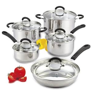 Cook N Home 10-Piece Stainless Steel Cookware Set for $122 Cook N Home 10-Piece Stainless Steel Cookware Set for $122