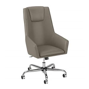 Bush Furniture Bush Business Furniture Studio C High Back Leather Box Chair, Washed Gray for $240