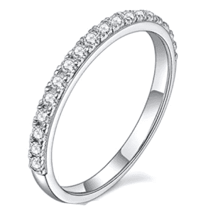 Jansme 0.3-TCW Moissanite Wedding Band in Sterling Silver for $20 Jansme 0.3-TCW Moissanite Wedding Band in Sterling Silver for $20