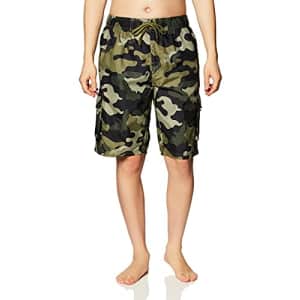 Kanu Surf Men's Barracuda Swim Trunks (Regular & Extended Sizes), Camo Army Green, Small for $13