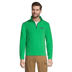 Lands' End Men's Men's Fleece Quarter Zip Pullover Top for $19