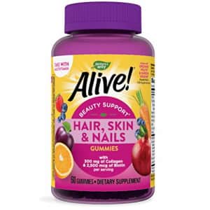 Nature's Way Alive! Premium Hair, Skin and Nails Multivitamin with Biotin and Collagen, 60 Count for $22