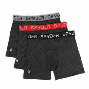 Spyder Men's Nylon Mesh Boxer Briefs 3-Pack for $16 Spyder Men's Nylon Mesh Boxer Briefs 3-Pack for $16