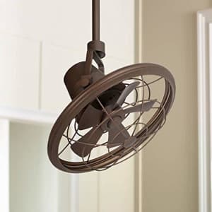 Casa Vieja 18" Mission Outdoor Ceiling Fan with Wall Control Mounted Adjustable Oil Rubbed Bronze Cage Damp for $300