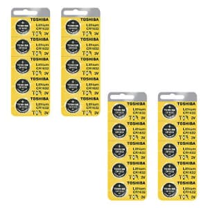 Toshiba CR1632 Battery 3V Lithium Coin Cell (20 Batteries) for $11