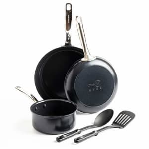 GreenPan Prime Midnight Healthy Ceramic Nonstick, Cookware Pots and Pans Set, 5-Piece, Black for $91