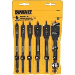 DeWalt 6-Piece 3/8" to 1" Spade Drill Bit Set for $11