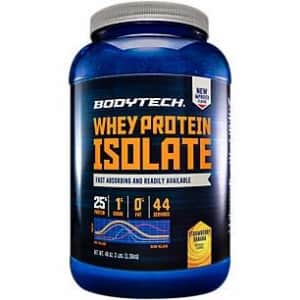 BodyTech Whey Protein Isolate Powder with 25 Grams of Protein per Serving BCAA's Ideal for for $46 BodyTech Whey Protein Isolate Powder with 25 Grams of Protein per Serving BCAA's Ideal for for $46
