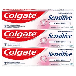 Colgate Whitening Toothpaste for Sensitive Teeth 6-Pack for $18 via Sub & Save Colgate Whitening Toothpaste for Sensitive Teeth 6-Pack for $18 via Sub & Save
