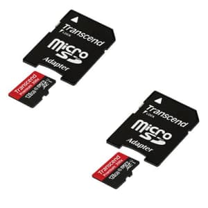 Transcend Samsung SM-T550 Tablet Memory Card 2 x 128GB microSDHC Memory Card with SD Adapter for $42