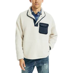 Nautica Men's Sherpa Fleece Quarter-Button Pullover for $21