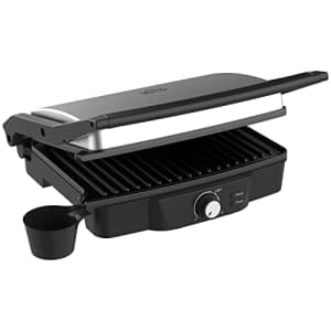 HOMCOM 4 Slice Panini Press Grill, Stainless Steel Sandwich Maker with Non-Stick Double Plates, for $48