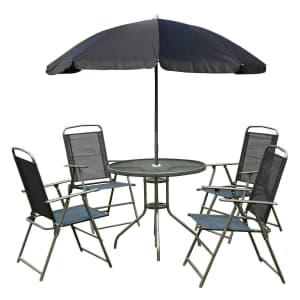 Outsunny 6-Piece Bistro Patio Dining Set w/ Umbrella for $160