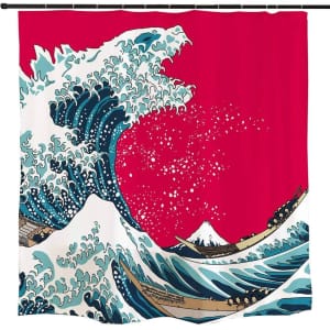 Ofat Home Japanese Hokusai The Great Wave Shower Curtain for $12