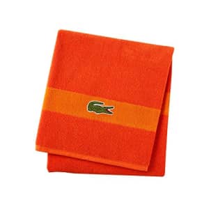 Lacoste Logo Bath Towel, 100% Cotton, 650 GSM, 30"x52", Orangeade for $30