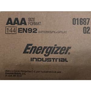 Energizer Industrial EN92 AAA 144 Counts Batteries - Made in The USA for $17 Energizer Industrial EN92 AAA 144 Counts Batteries - Made in The USA for $17