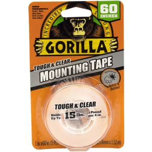 Gorilla Tough & Clear 1" Double-Sided Mounting Tape 2-Pack for $11