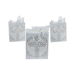 Fun Express Religious Cross Gift Bags - Set of 12 - Party Supplies for $11