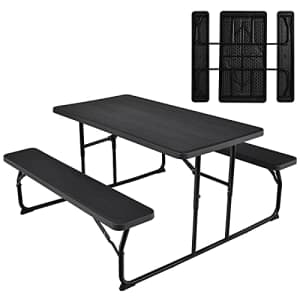 Giantex Folding Picnic Table Bench Set, Outdoor Dining Table Set, Large Camping Table for Patio for $200