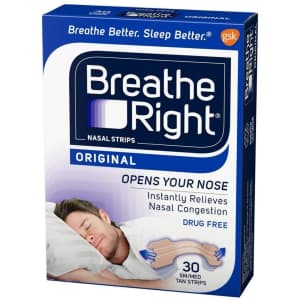 Breathe Right Original Nasal Strips 30-Pack for $5 Breathe Right Original Nasal Strips 30-Pack for $5