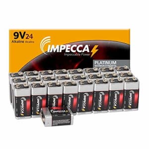 IMPECCA 9 Volt Batteries, Premium Alkaline (24-Pack) High Performance, Ultra Long Lasting, and for $30 IMPECCA 9 Volt Batteries, Premium Alkaline (24-Pack) High Performance, Ultra Long Lasting, and for $30