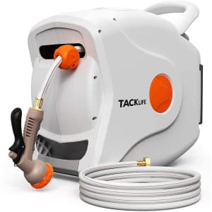 Tacklife 90-Foot Retractable Garden Hose Reel for $80 Tacklife 90-Foot Retractable Garden Hose Reel for $80