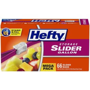 Hefty 1-Gallon Slider Storage Bags 66-Count for $5.58 via Sub & Save
