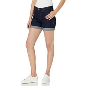 Tommy Hilfiger Women's Denim Jean Shorts with Cuffs for Summer and Spring, Soft Indigo Rinse, 18 for $29