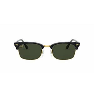 Ray-Ban RB3916 Clubmaster Oval Sunglasses, Shiny Black/Green, 52 mm for $75