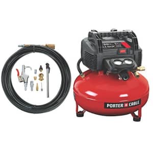 PORTER-CABLE C2002-WK Oil-Free UMC Pancake Compressor with 13-Piece Accessory Kit for $199
