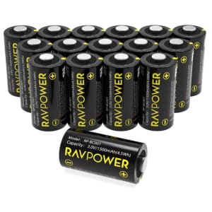 RAVPower CR123A 3V Lithium Battery 16-Pack for $9