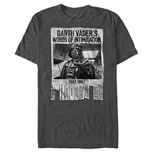 Star Wars Men's Words of Intimidation T-Shirt, Charcoal Heather, 3X-Large for $15
