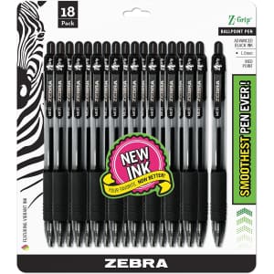 Zebra Pen Z-Grip Retractable Ballpoint Pen 18-Pack for $3 Zebra Pen Z-Grip Retractable Ballpoint Pen 18-Pack for $3