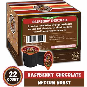 Crazy Cups Flavored Single-Serve Coffee for Keurig K-Cups Machines, Decaf Chocolate Raspberry for $14