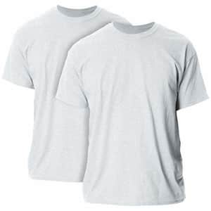Gildan Men's Heavy Cotton Adult T-Shirt, 2-Pack, ash Grey, Small for $9