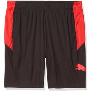 PUMA Men's Big & Tall CAT Shorts, Black-High Risk Red, 3XLT for $20