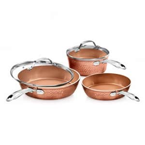 Gotham Steel Premium Hammered Cookware 5 Piece Ceramic Cookware, Pots and Pan Set with Triple for $63 Gotham Steel Premium Hammered Cookware 5 Piece Ceramic Cookware, Pots and Pan Set with Triple for $63