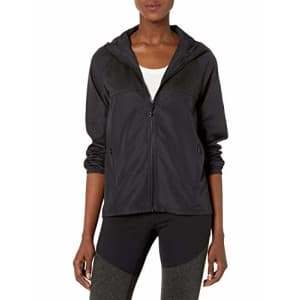 SHAPE activewear Women's Fashion Glamper Wind Jacket, Black Embossed, X-Small for $30