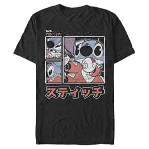 Disney Men's Lilo & Stitch Stitch Kanji T-Shirt, Black, XX-Large for $19