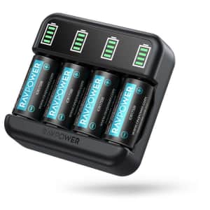 RAVPower CR123A Battery Charger with 8 Batteries for $10