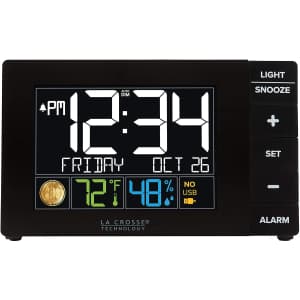 La Crosse Technology Multi-Color Alarm Clock w/ Temperature & Humidity for $20