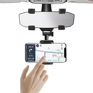 Aleooie Car Rearview Mirror Mobile Phone Stand. Apply coupon code "GTK58TDC" for a savings of $7.