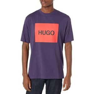 Hugo Boss Hugo Men's Dolive Crew Neck Logo Box Jersey T-Shirt, Plum Purple, S for $42
