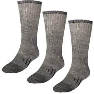 DG Hill (3 Pack) 80% Merino Wool Hiking Socks Thermal Warm Crew Winter Boot Sock for Men & Women for $21