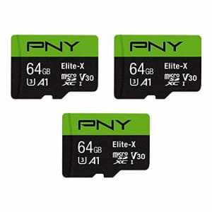 PNY 64GB Elite-X Class 10 U3 V30 microSDXC Flash Memory Card 3-Pack - 100MB/s, Class 10, U3, V30, for $22