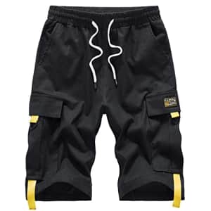 VtuAOL Men's Elastic Waist Cargo Shorts for $12 VtuAOL Men's Elastic Waist Cargo Shorts for $12