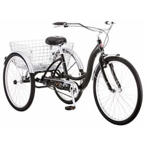 Schwinn Meridian Adult Trike, Three Wheel Cruiser Bike, 1-Speed, 26-Inch Wheels, Cargo Basket, Black for $560